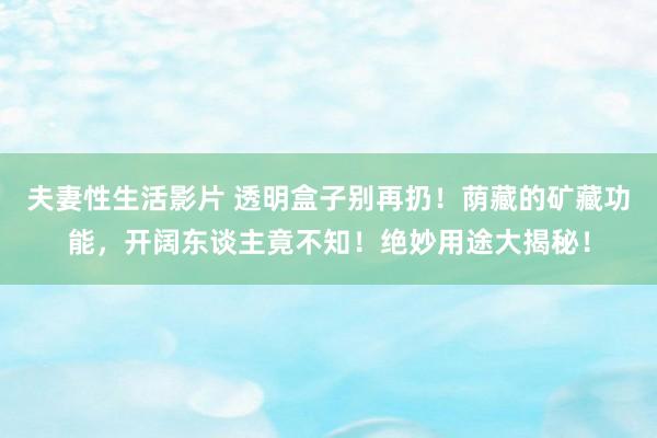 夫妻性生活影片 透明盒子别再扔！荫藏的矿藏功能，开阔东谈主竟不知！绝妙用途大揭秘！