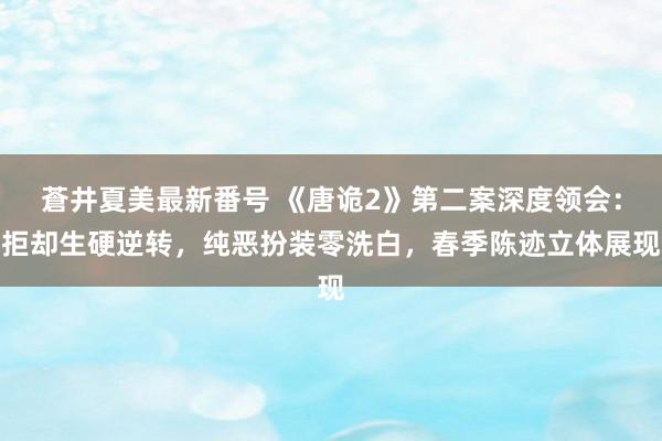 蒼井夏美最新番号 《唐诡2》第二案深度领会：拒却生硬逆转，纯恶扮装零洗白，春季陈迹立体展现