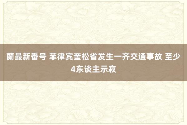 蘭最新番号 菲律宾奎松省发生一齐交通事故 至少4东谈主示寂