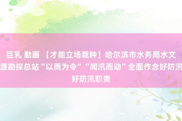 巨乳 動画 【才能立场栽种】哈尔滨市水务局水文水资源勘探总站“以雨为令”“闻汛而动”全面作念好防汛职责