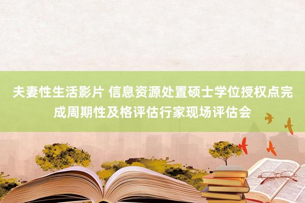夫妻性生活影片 信息资源处置硕士学位授权点完成周期性及格评估行家现场评估会