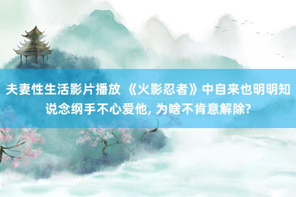 夫妻性生活影片播放 《火影忍者》中自来也明明知说念纲手不心爱他， 为啥不肯意解除?