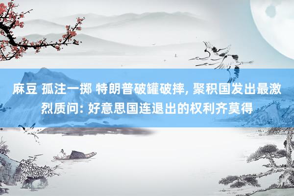 麻豆 孤注一掷 特朗普破罐破摔， 聚积国发出最激烈质问: 好意思国连退出的权利齐莫得