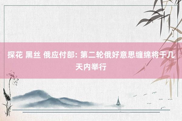 探花 黑丝 俄应付部: 第二轮俄好意思缠绵将于几天内举行