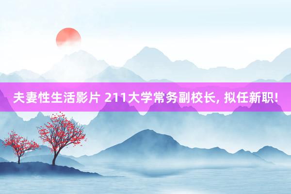 夫妻性生活影片 211大学常务副校长， 拟任新职!
