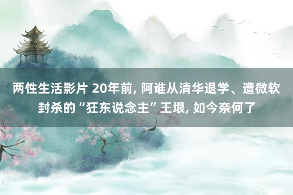 两性生活影片 20年前， 阿谁从清华退学、遭微软封杀的“狂东说念主”王垠， 如今奈何了