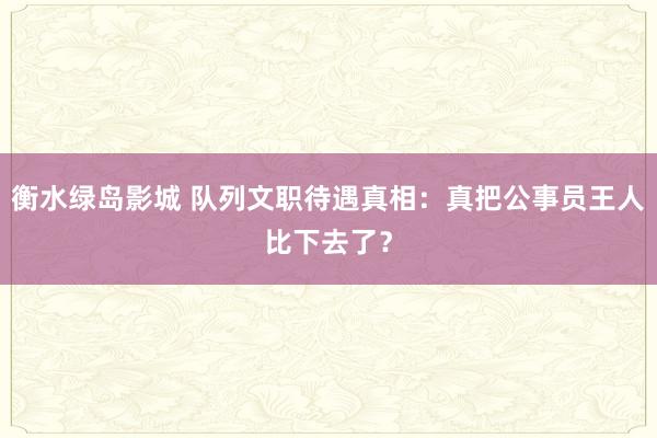 衡水绿岛影城 队列文职待遇真相：真把公事员王人比下去了？