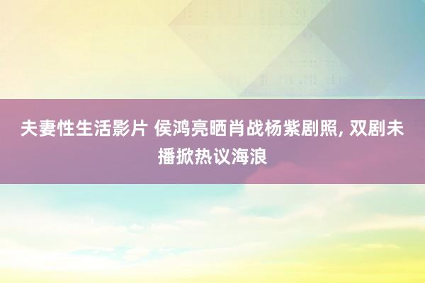 夫妻性生活影片 侯鸿亮晒肖战杨紫剧照， 双剧未播掀热议海浪